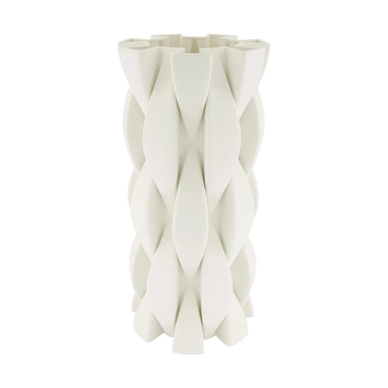 Vase 3D ceramic 19x19x39.5cm White