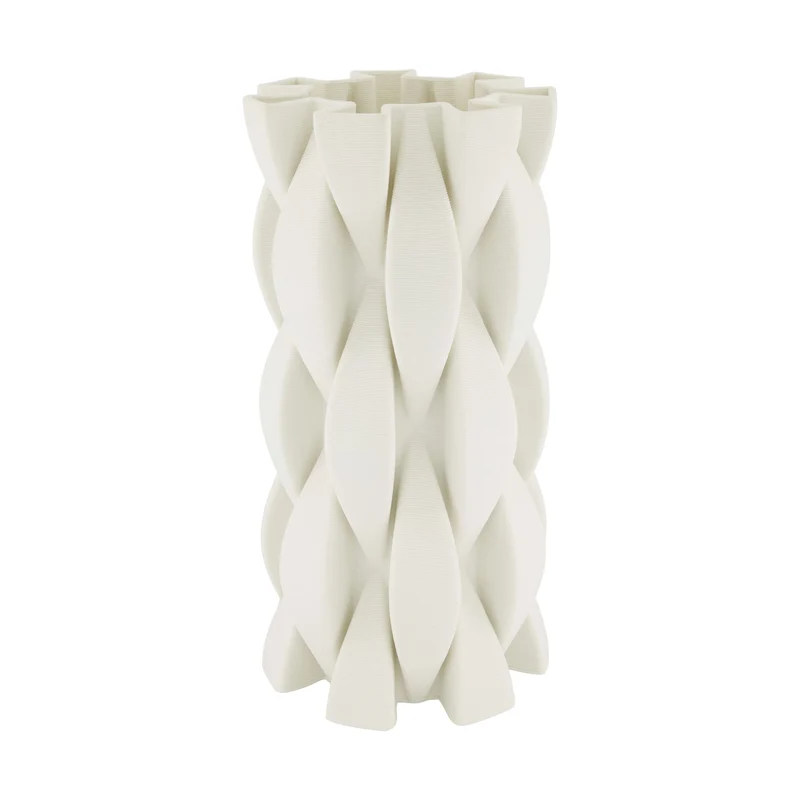 Vase 3D ceramic 15x15x30cm White