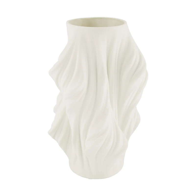 Vase 3D ceramic 18x18x28cm White