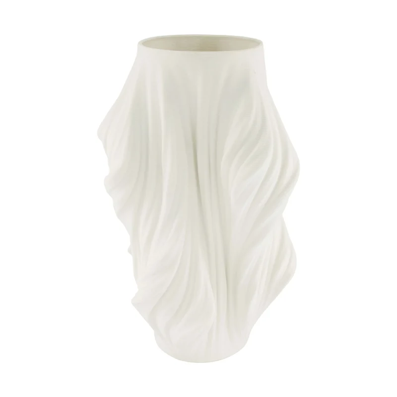 Vase 3D ceramic 25x25x40cm White