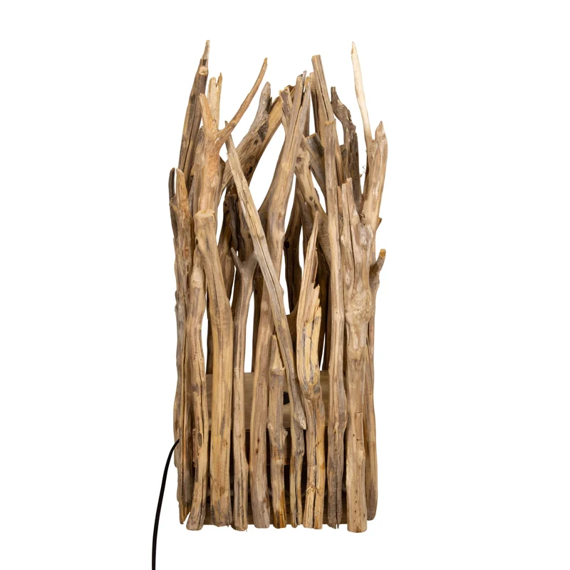 Floor lamp branch with lights chestnut 24x24x58cm Natural