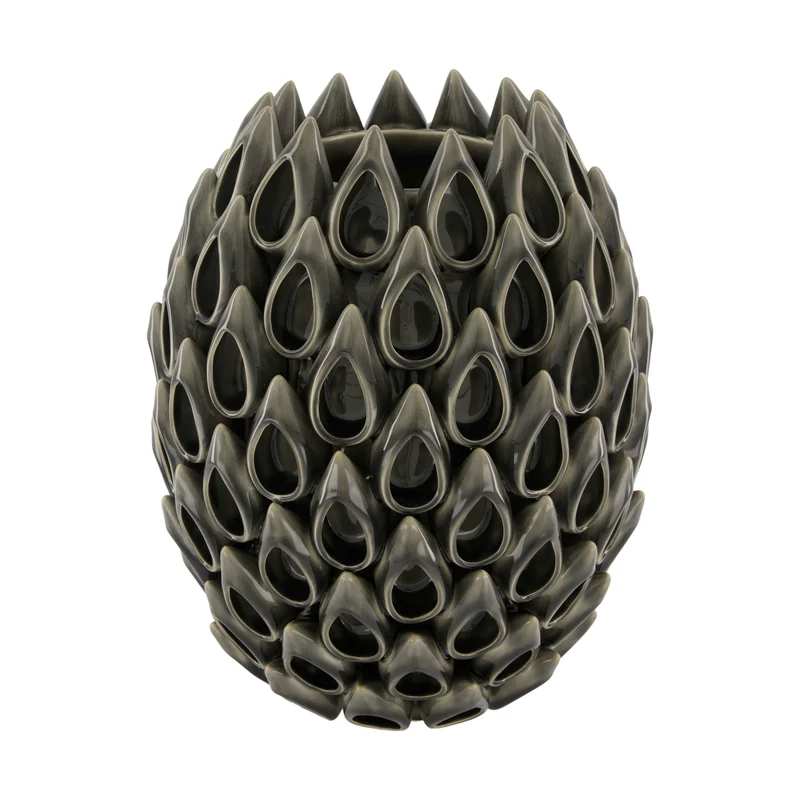 Vase ceramic 28x28x34cm Grey