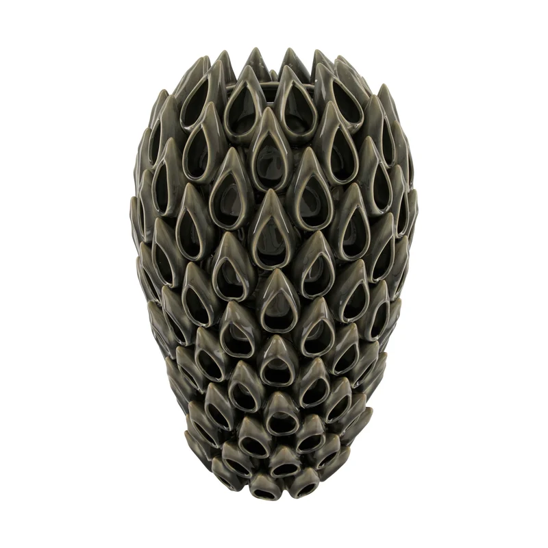 Vase ceramic 28x28x46cm Grey