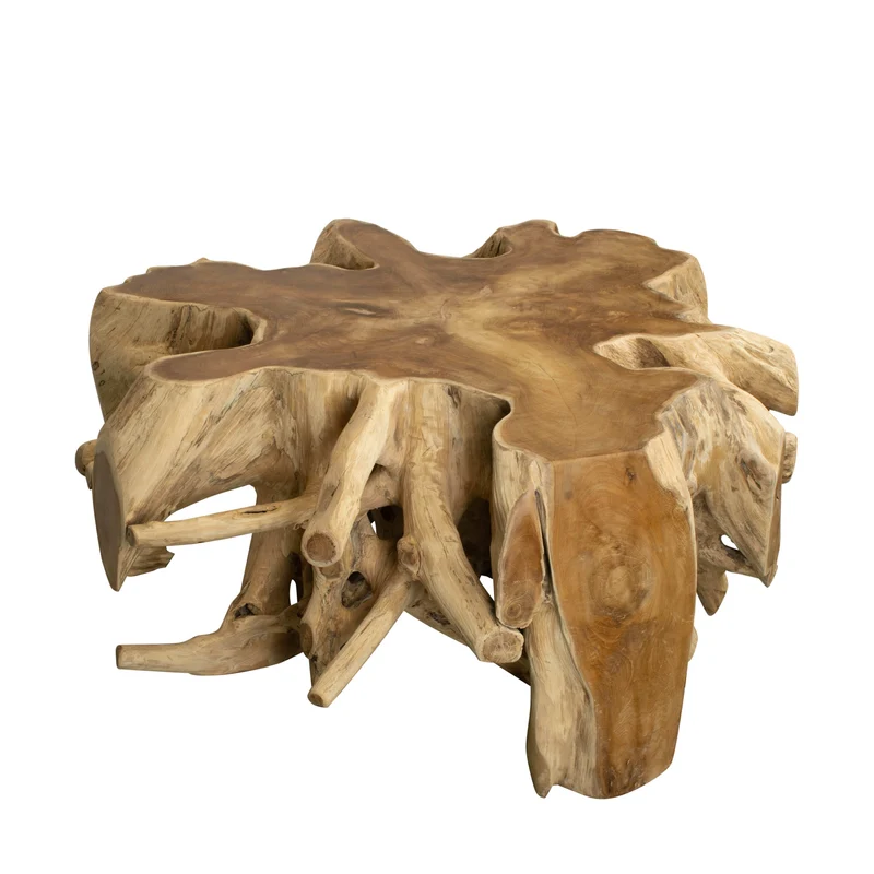 Side table teak wood 100x100x48cm Natural