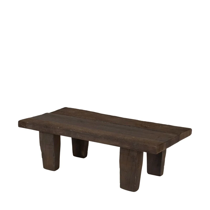 Side table rectangular reclaimed wood vintage 58x29x19cm Brown