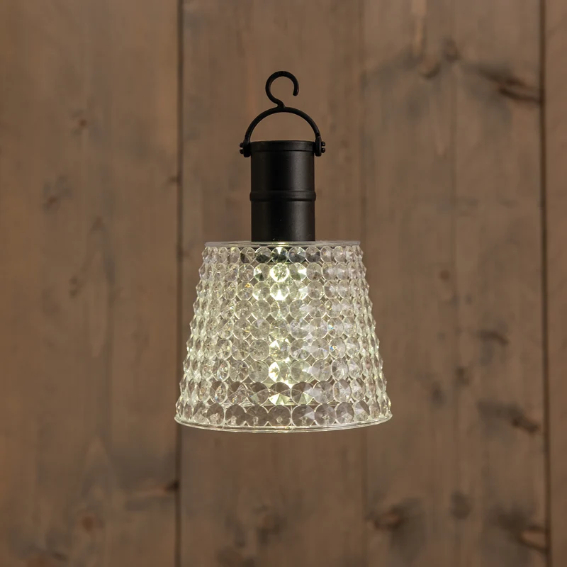 SOLAR HANGLAMP TRANSPARANT 12,5X12,5X16CM 1LED WARM WIT