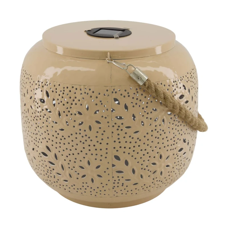Lantern solar metal 28x28x25cm Taupe