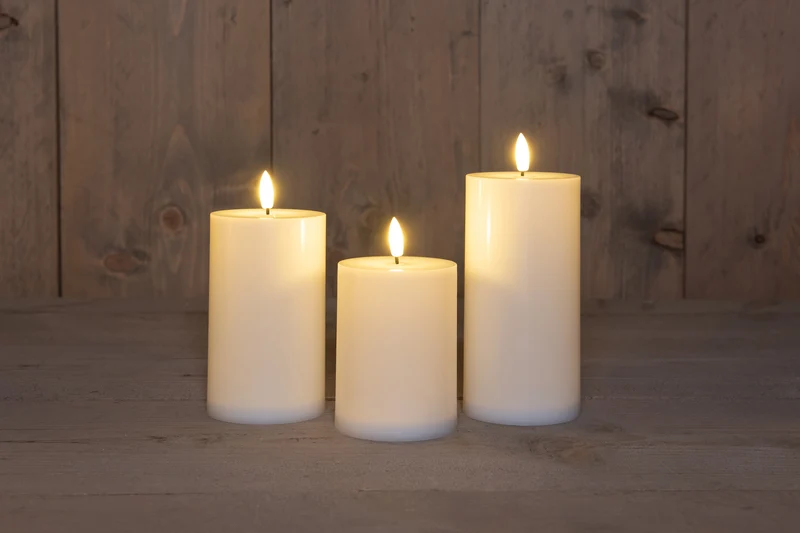 B.O.T. 3ST OUTDOOR KAARS 7,5X10/12,5/15CM WIT 3D LONT AAN/UIT/ 6U TIMER 3X3AAA