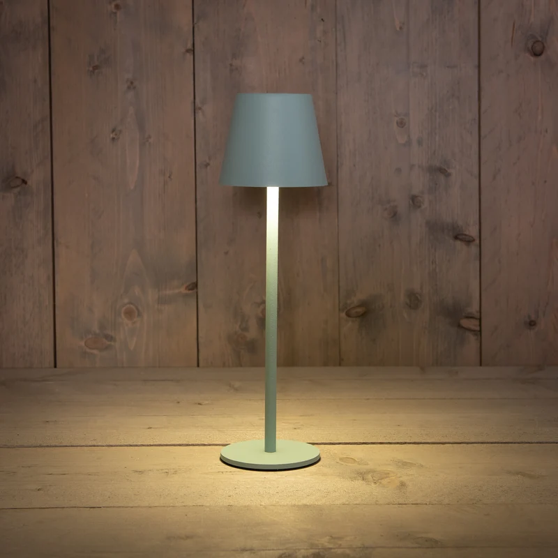 PORTABLE TAFELLAMP 11X36.5CM MAT JADE GROEN LED WARM WIT DIMBAAR - 2000MAH LI-ON - USB KABEL INCL.