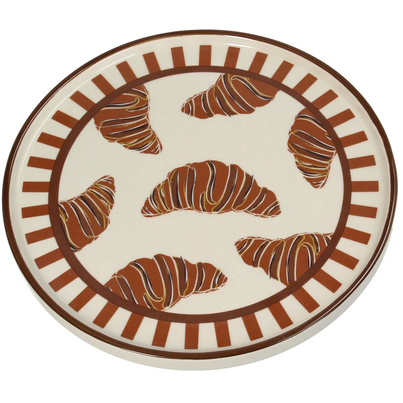 Plate Croissant Stoneware Brown 25.5x25.5x1.5cm