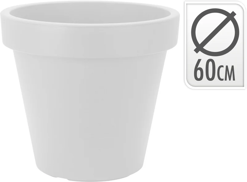 BLOEMPOT EK ROND DIA 60CM WIT