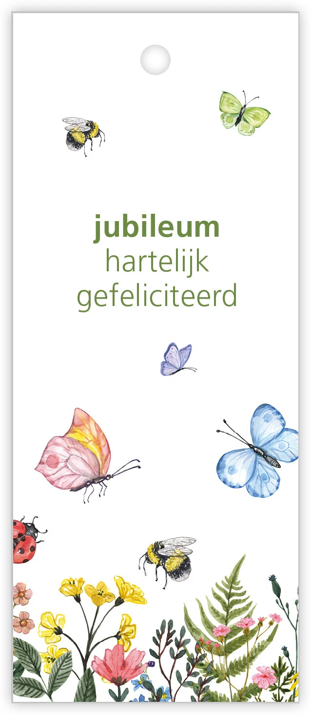 Pakje a 12 kadokaartjes Butterfly Jubileum gefeliciteerd