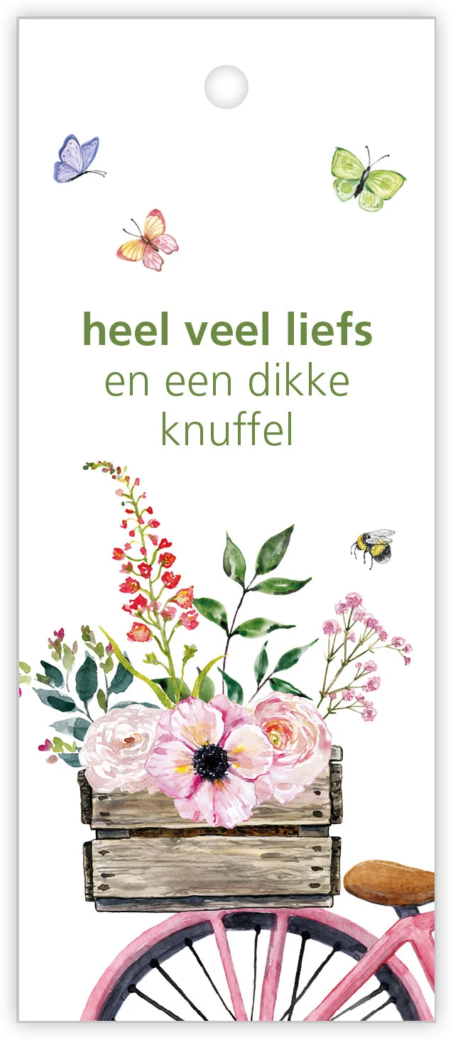 Pakje a 12 kadokaartjes Butterfly Heel veel liefs