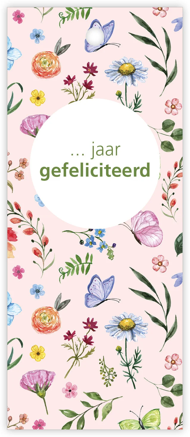 Pakje a 12 kadokaartjes Butterfly ... Jaar gefeliciteerd