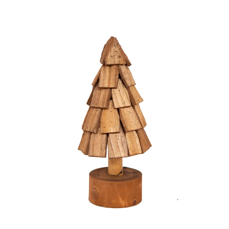 Deco Tree Flatrock Wood D16 H41cm Light Brown