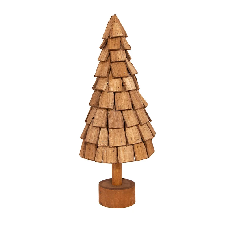 Deco Tree Flatrock Wood D20 H50cm Light Brown