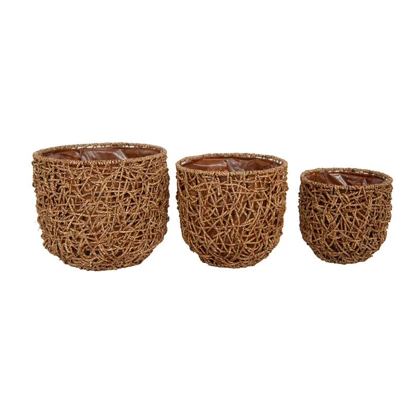 S/3 Pot Georgina D31 H27cm Brown