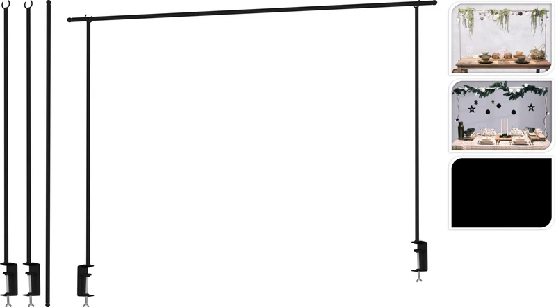 TAFELKLEM METAAL ZWART H100 LENGTE 135 TOT 250CM
