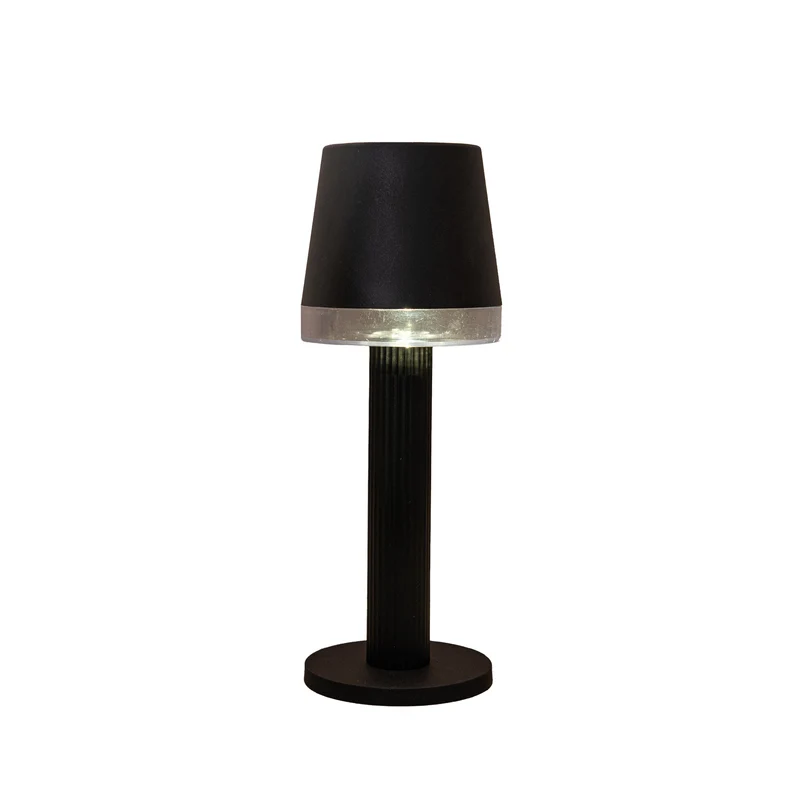TAFELLAMP SOLAR 1LED 8.5X8.5X21.5CM ZWART
