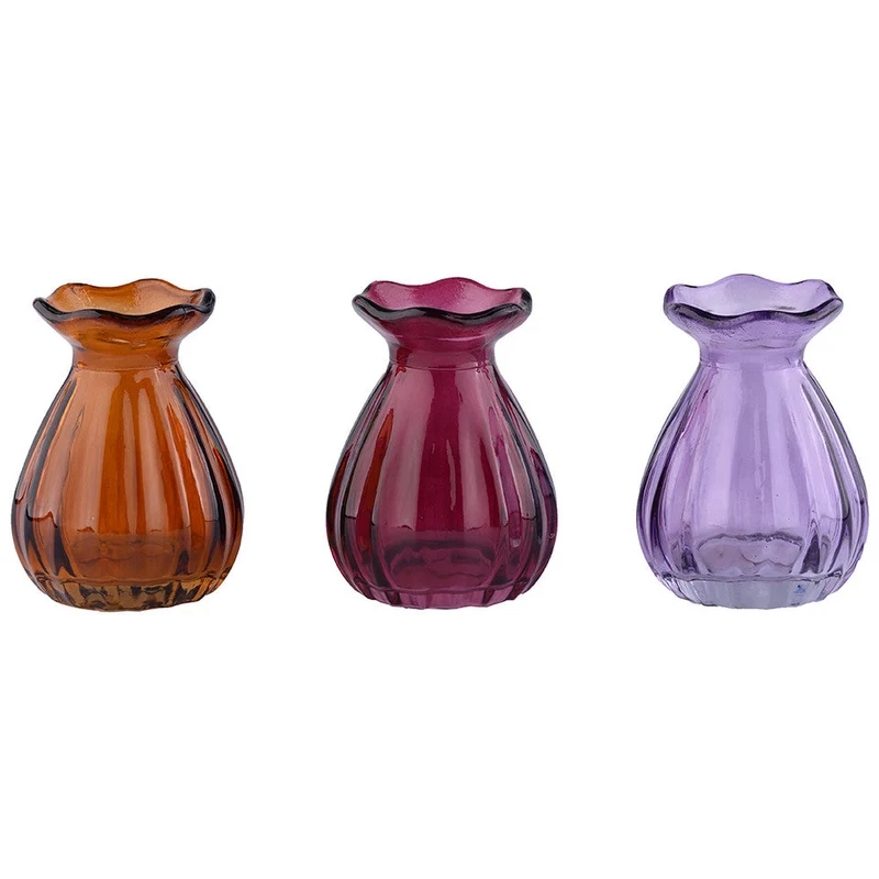 Vase Toronto Glass 3 assorted D7 H9cm