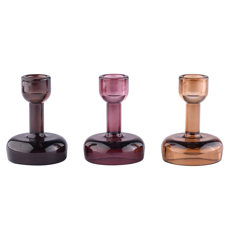 Candle Holder Deseronto Glass 3 assorted D7 H10cm
