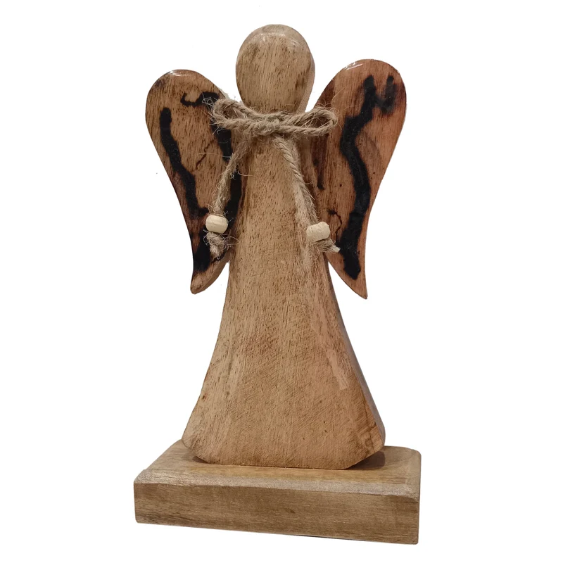 Deco Angel Wood 13x5x23cm Natural/Brown