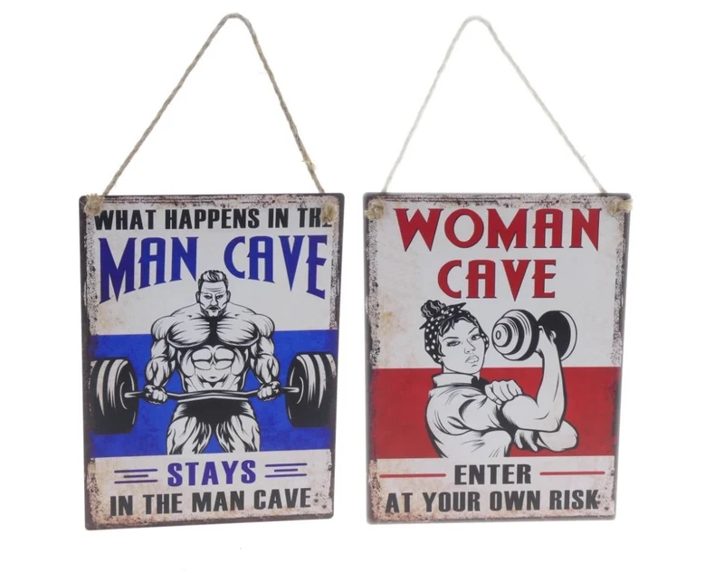Wall Hanger Metal Man/Womancave Mix/2 30x40cm