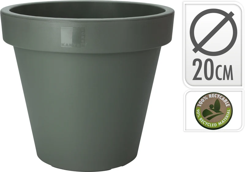 BLOEMPOT EK ROND DIA 20CM GROEN