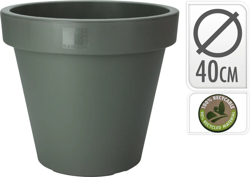 BLOEMPOT EK ROND DIA 40CM GROEN