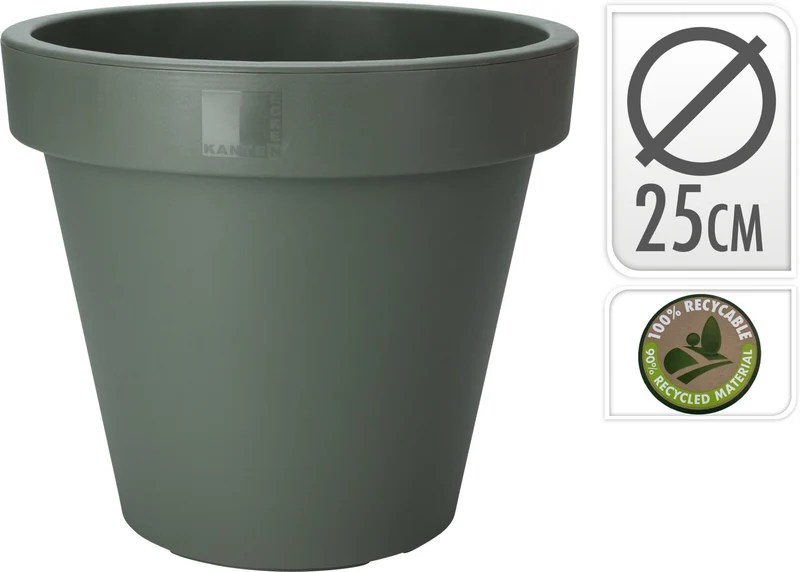 BLOEMPOT EK ROND DIA 25CM GROEN
