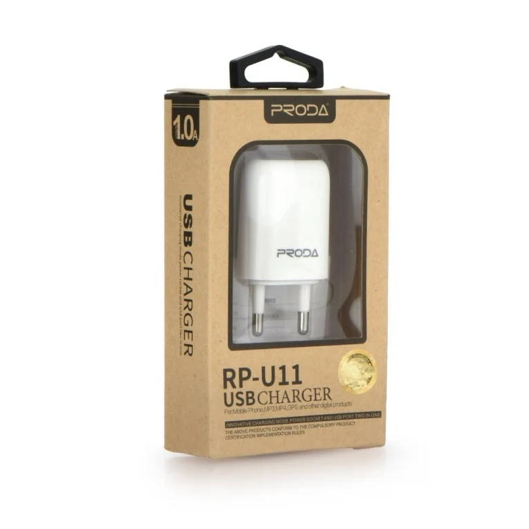 USB Adapter 5V 1A AC Oplader - Wit Proda RP-U11