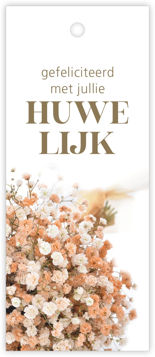 Pakje a 12 kadokaartjes Pampas Gefeliciteerd met jullie huwelijk