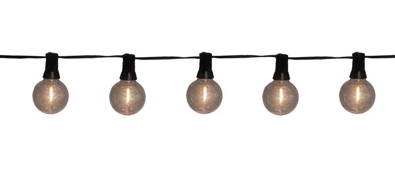 10 PARTYLIGHTS 4X4CM LED CLASSIC FILAMENT 5M/3M BLACK PVC LE