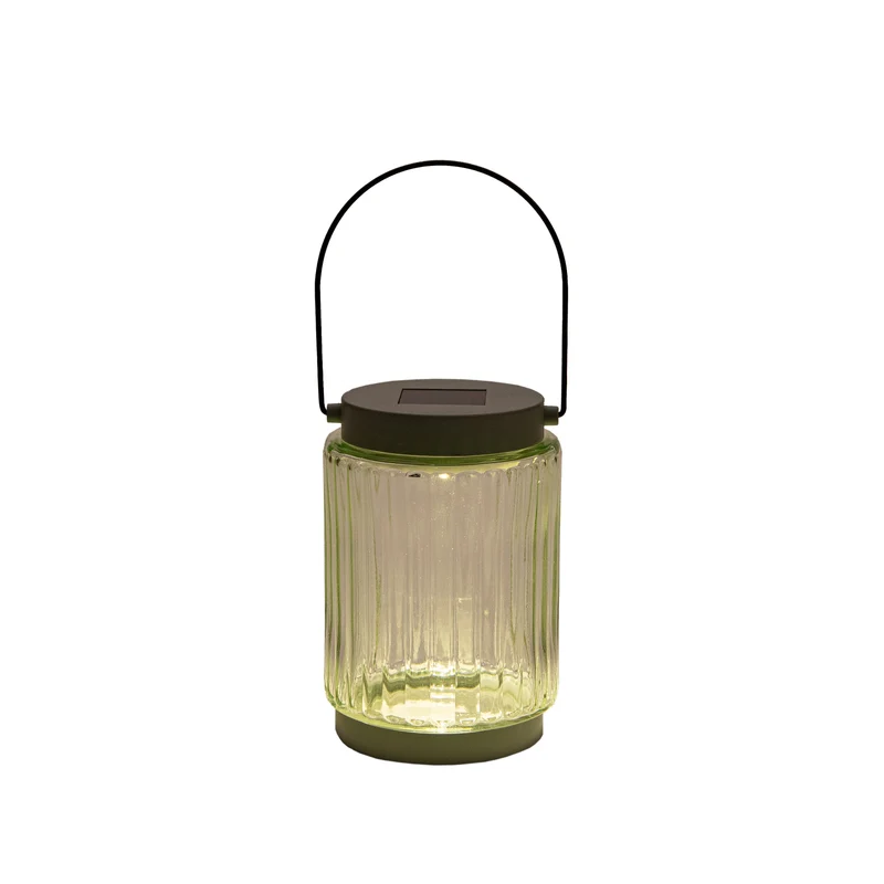 LANTAARN SOLAR 1LED GLAS 8.5X12CM OLIJF ( 2V-25MA SOLAR)