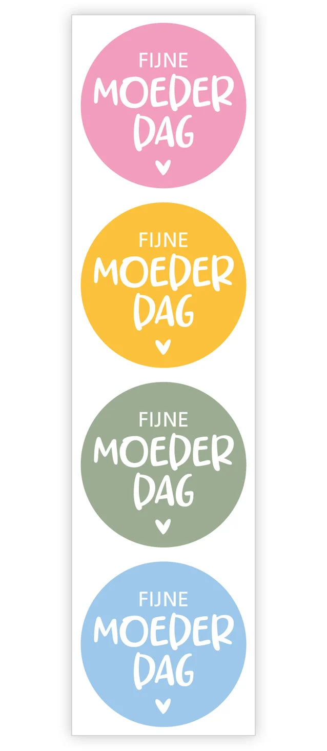 Rol 500 etiketten 'Fijne Moederdag' Combi Ø35mm