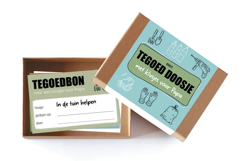 Kadootjes Een tegoed doosje met klusjes voor Papa