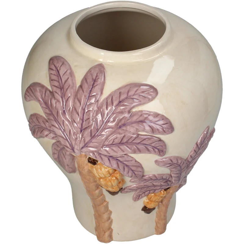 Vase Palm Tree Dolomite Multi 19x18.6x22.2cm