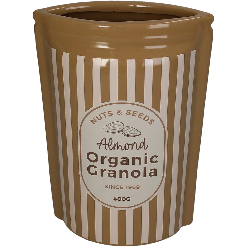 Vase Granola Almond Fine Earthenware Brown 16x9x22,5cm