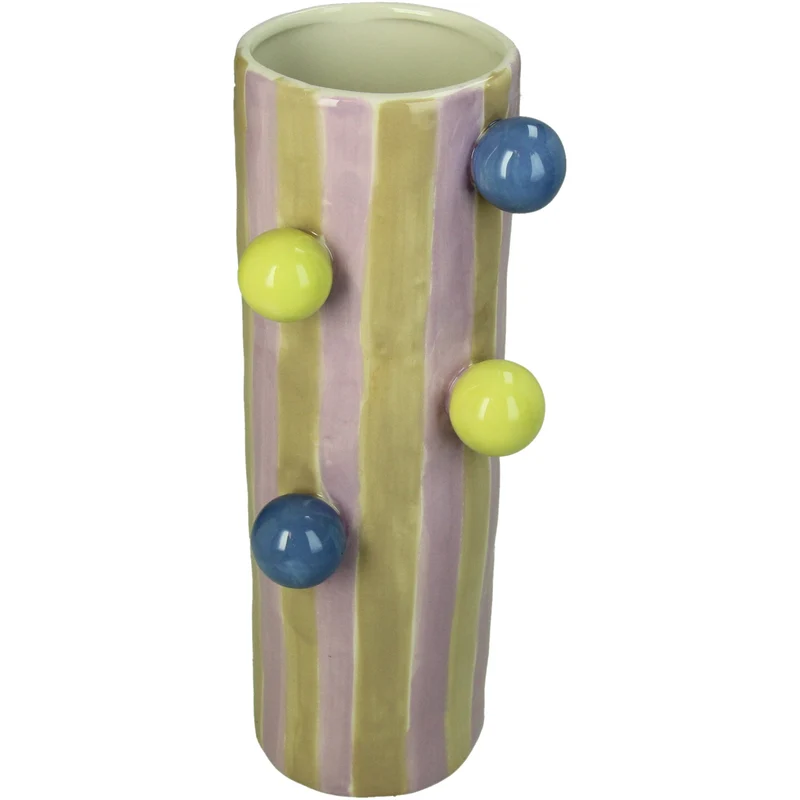 Vase Stoneware Multi 10x8x25cm