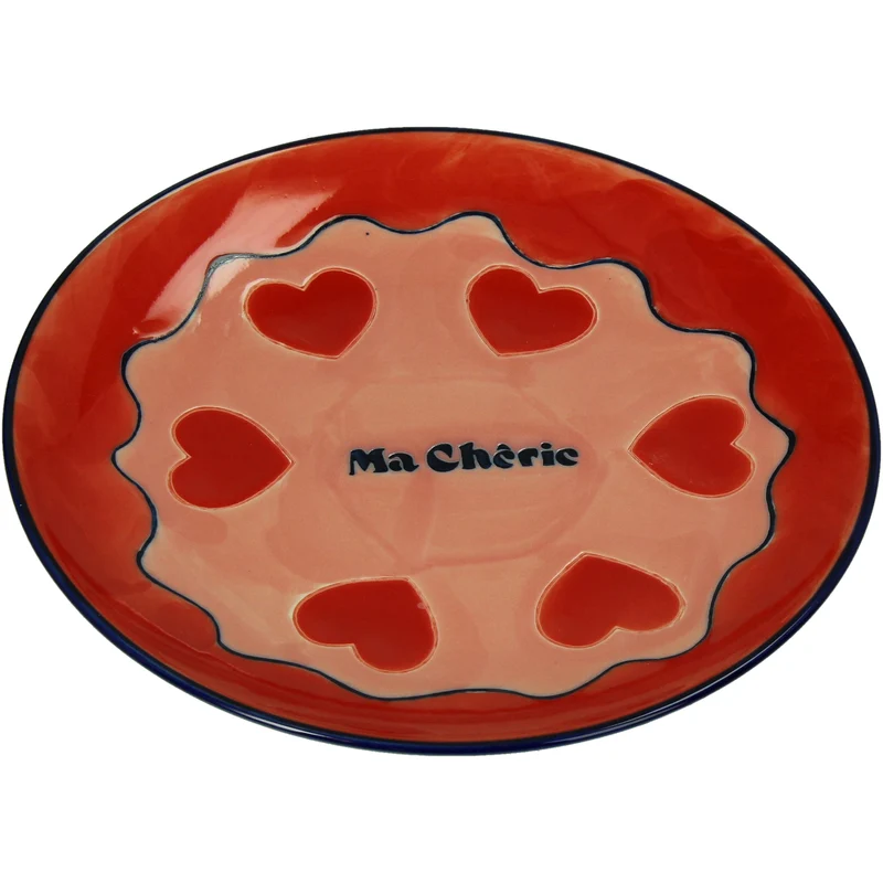 Plate Hearts Stoneware Multi 20x20x2.5cm