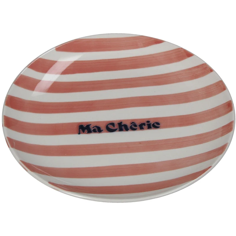 Plate Ma Cherie Stoneware Pink 21x21x2.3cm
