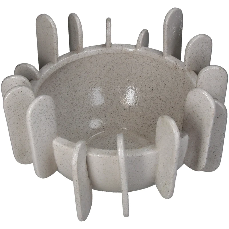 Bowl Discs Stoneware Ivory 32x32x22cm
