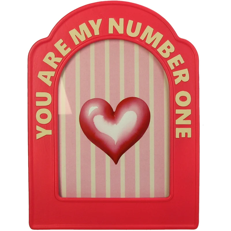 Photo Frame Number One Polyresin Pink 13x18cm