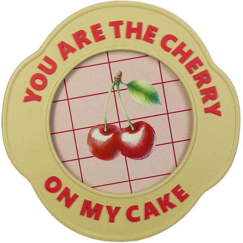 Photo Frame Cherry Polyresin Beige 10x10cm