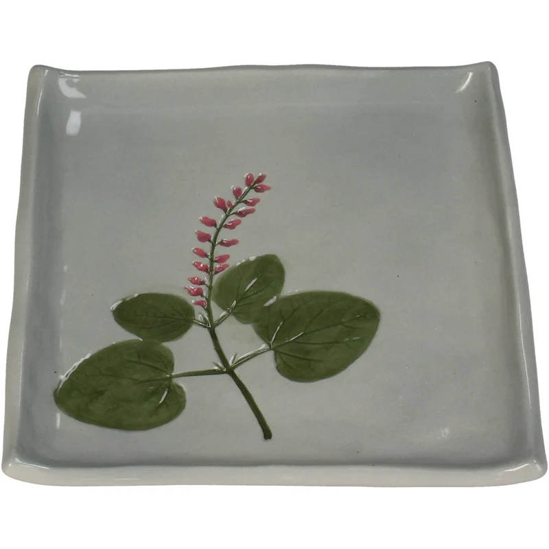 Plate Flower Porcelain Grey 15.6x15.6x2cm