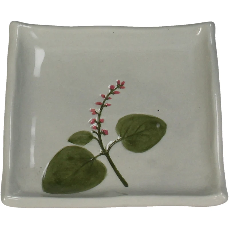 Plate Flower Porcelain Grey 11.6x11.6x1.8cm