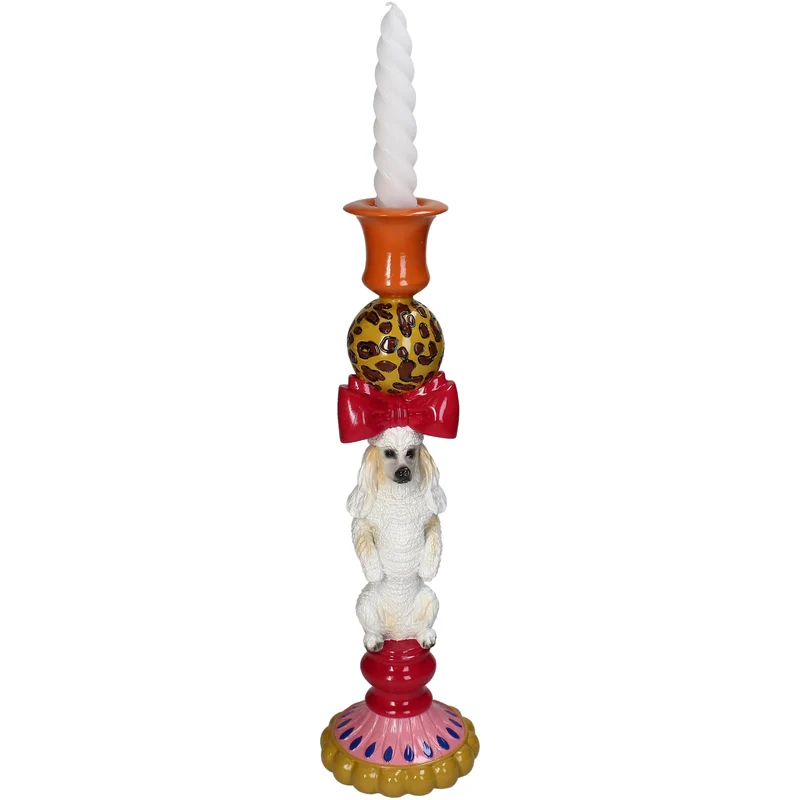 Candle Stick Dog Polyresin Multi 10.5x10.5x36cm
