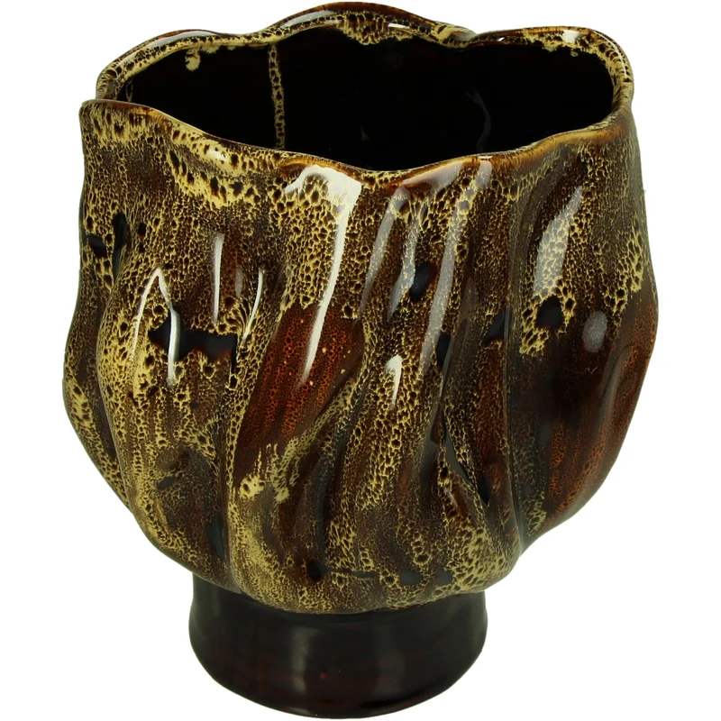 Vase Stoneware Brown 21x21x24cm