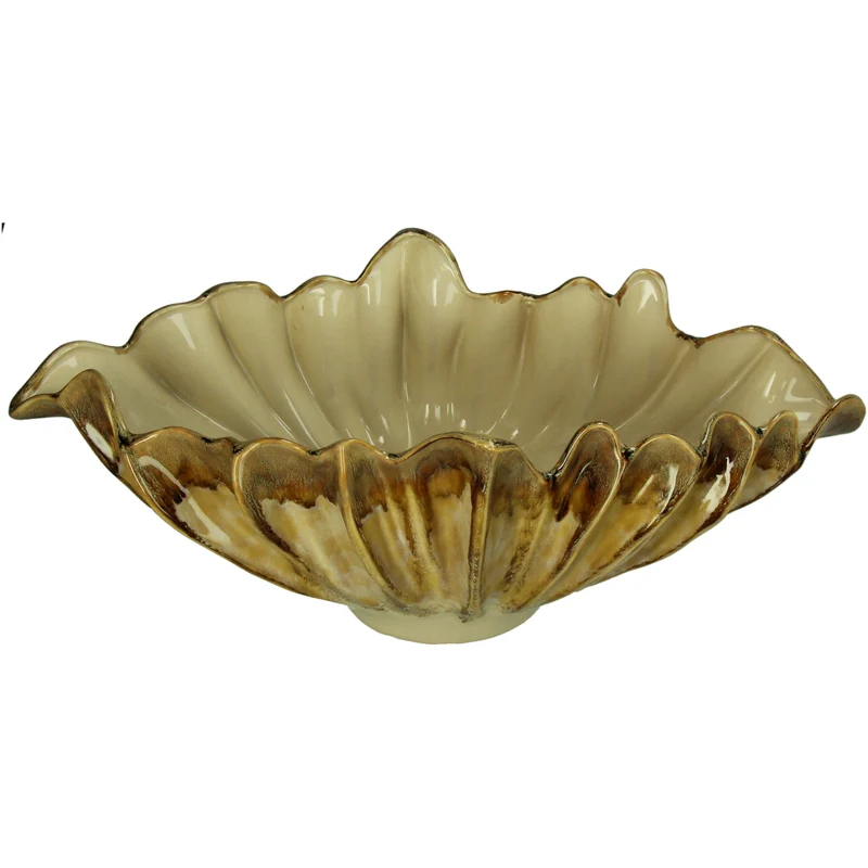 Bowl Stoneware Brown 49.5x26.5x18cm