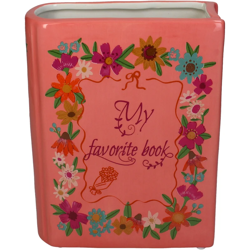Vase Book My Favorite Dolomite Multi 16.5x7.5x21.4cm